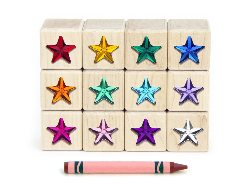 12 pc. Rainbow Stars Gem Blocks