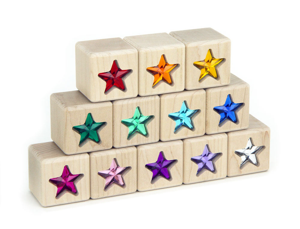 12 pc. Rainbow Stars Gem Blocks