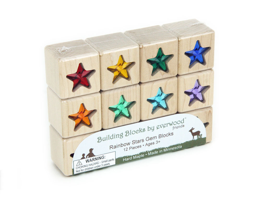 12 pc. Rainbow Stars Gem Blocks