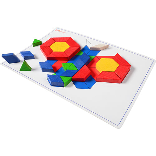 Wood Pattern Blocks w/Activity Cards