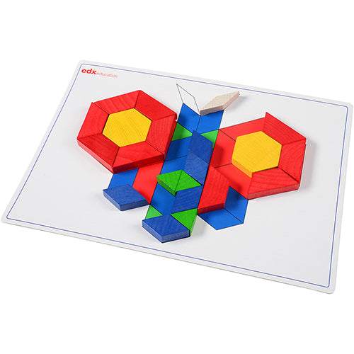 Wood Pattern Blocks w/Activity Cards