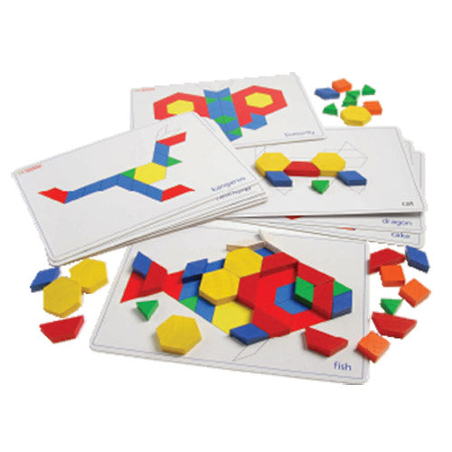 Wood Pattern Blocks w/Activity Cards